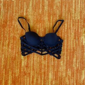 black bra top
